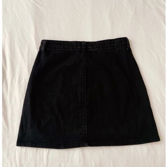 Vintage Hot Kiss Denim Skirt Button Up Black Size XS-S - Picture 3 of 3